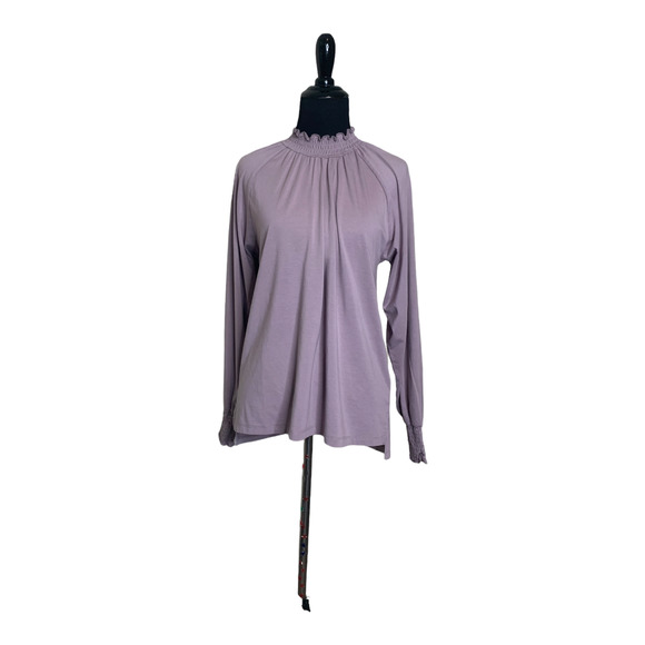 Serra by Joie Rucker mock neck long sleeves pleated blouse size small - Picture 7 of 9